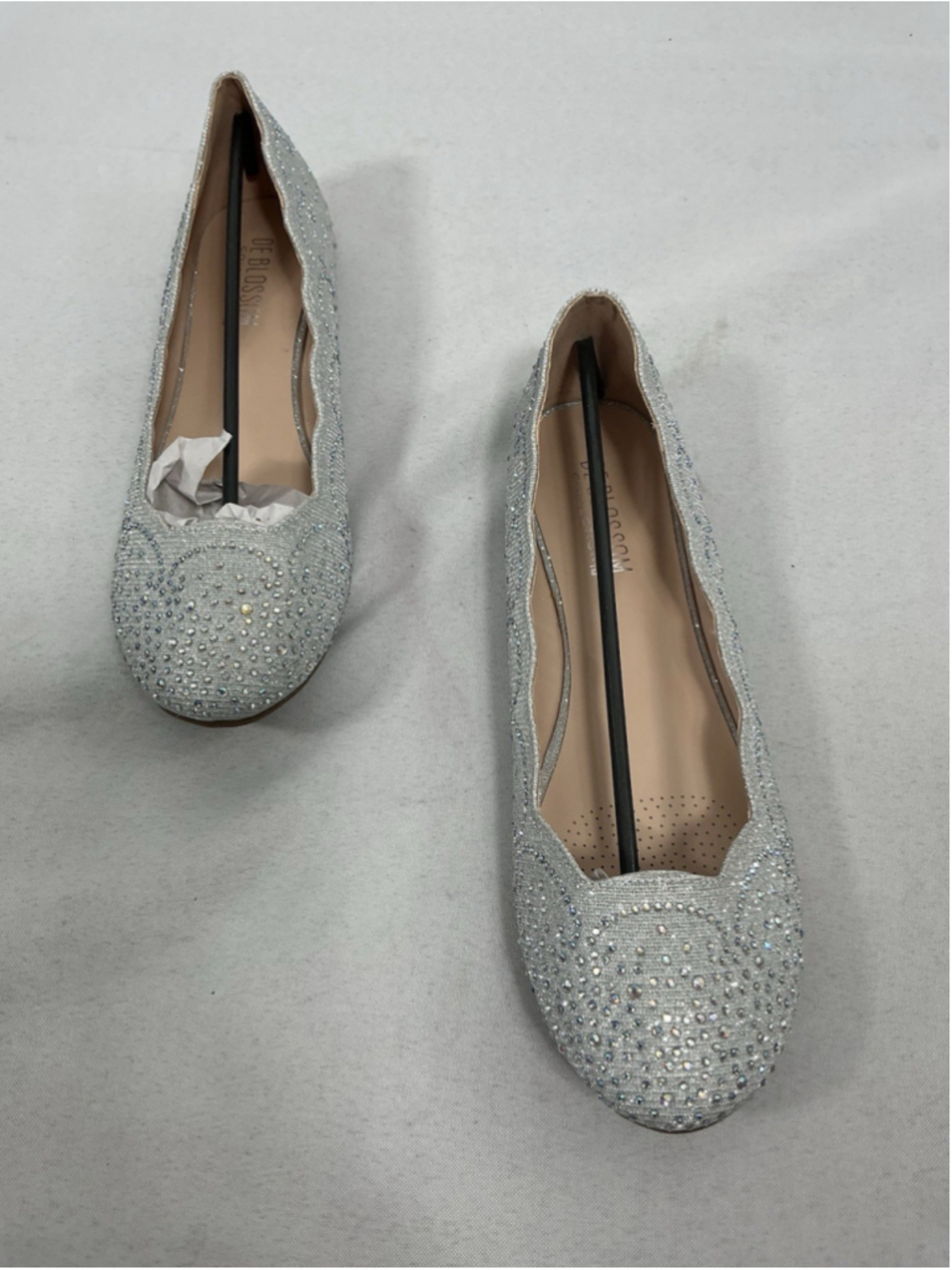 Womans New In Box De Blossom Baba Ballet Flats Size 10 Silver Shimmer